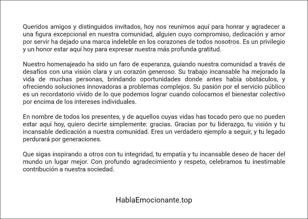 como elaborar un Discurso de agradecimiento a un político 