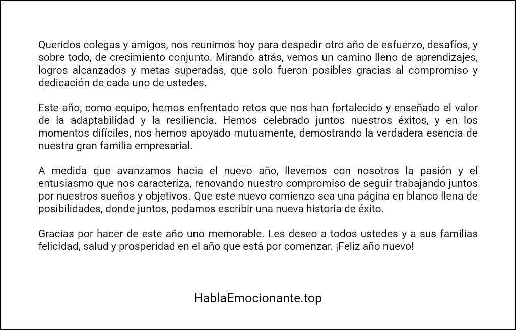 formato de Discurso de fin de año empresarial 